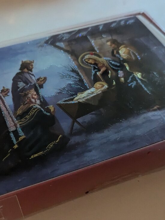 NWT 16 Nativity Glitter Christmas Cards Paper Magic Sealed Box Christian Holiday - Picture 5 of 8